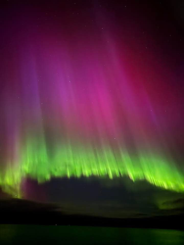 Northern lights with reflections